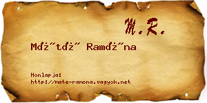 Máté Ramóna névjegykártya